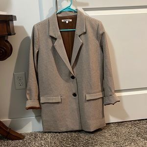 Orange and Black Plaid Blazer.